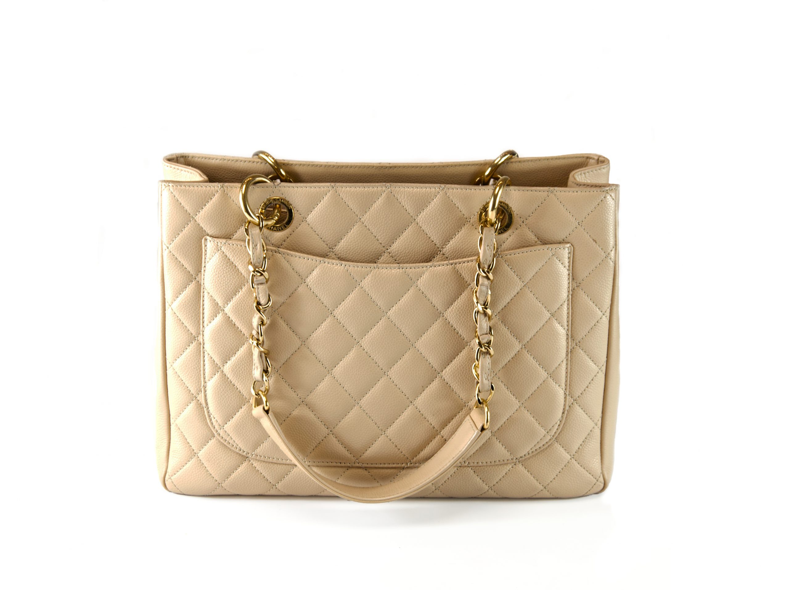 Grand shopping leather handbag Chanel Beige in Leather - 33949379