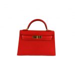 Hermès Kelly Sellier Mini II Chevre Mysore Rouge De Coeur GHW - Handbag Spa  & Shop