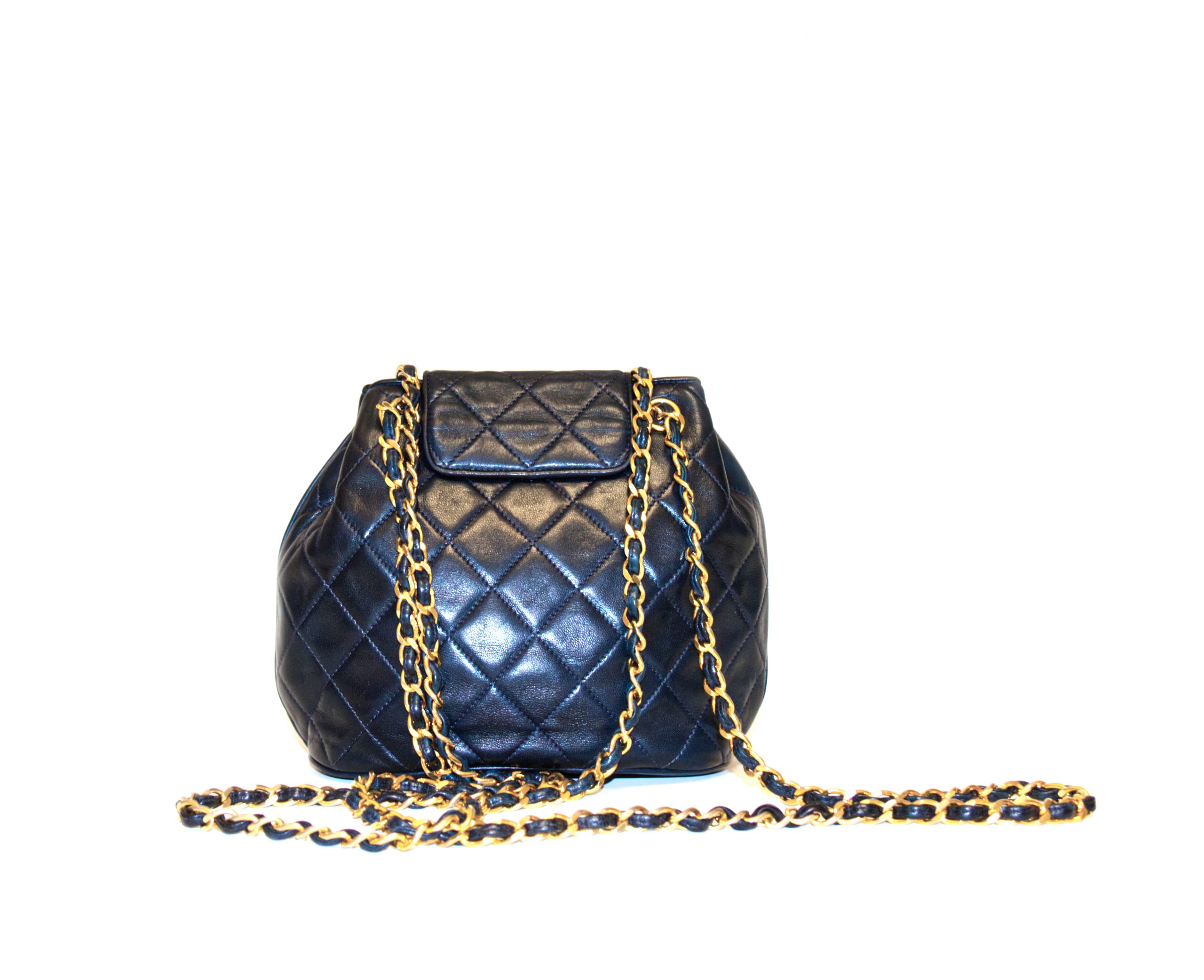 Sack Timeless / Klassische kleine Vintage-Tasche aus blauem Chanel