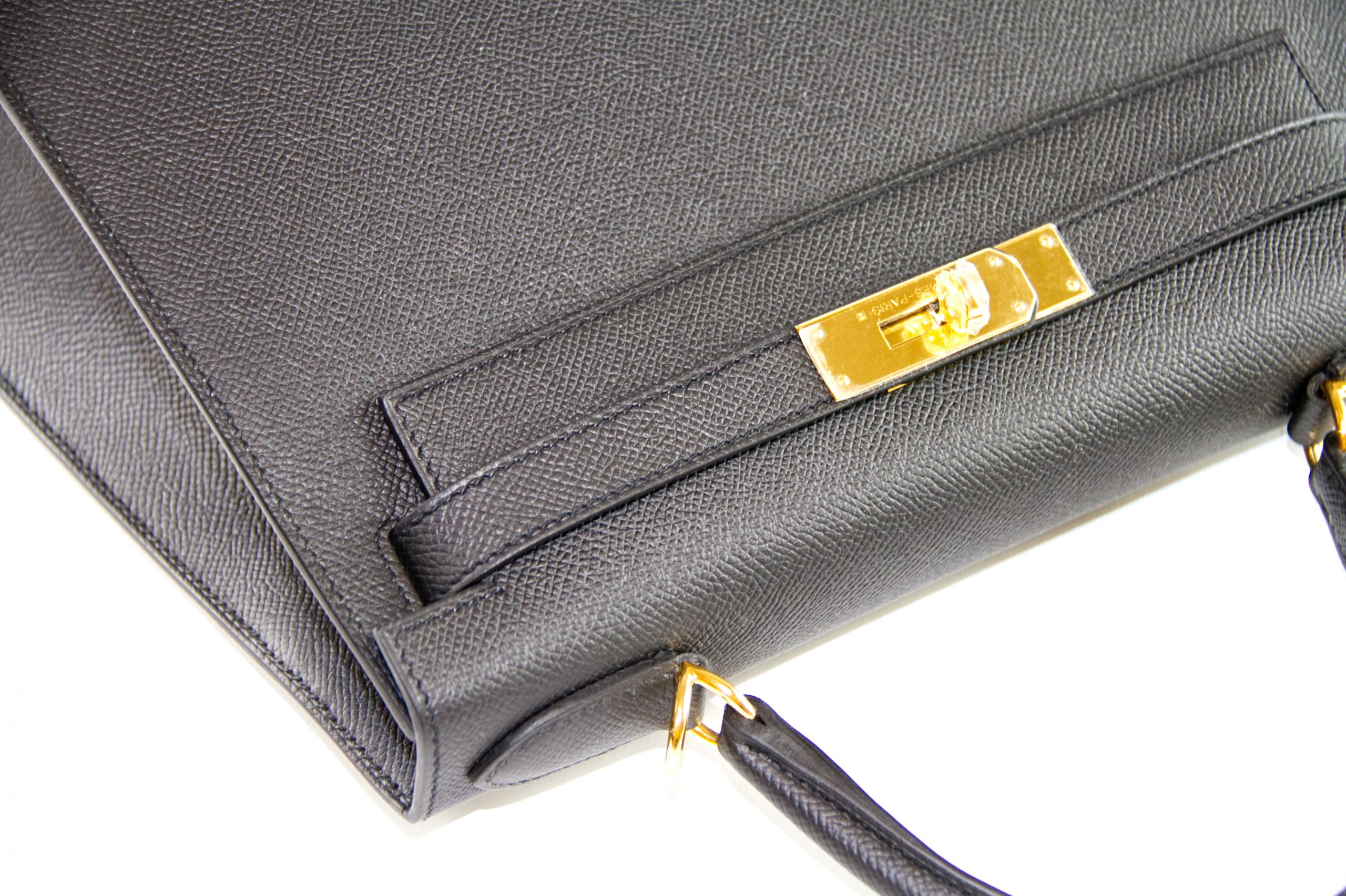 HERMES Epsom Kelly Sellier 28 Black 1308757