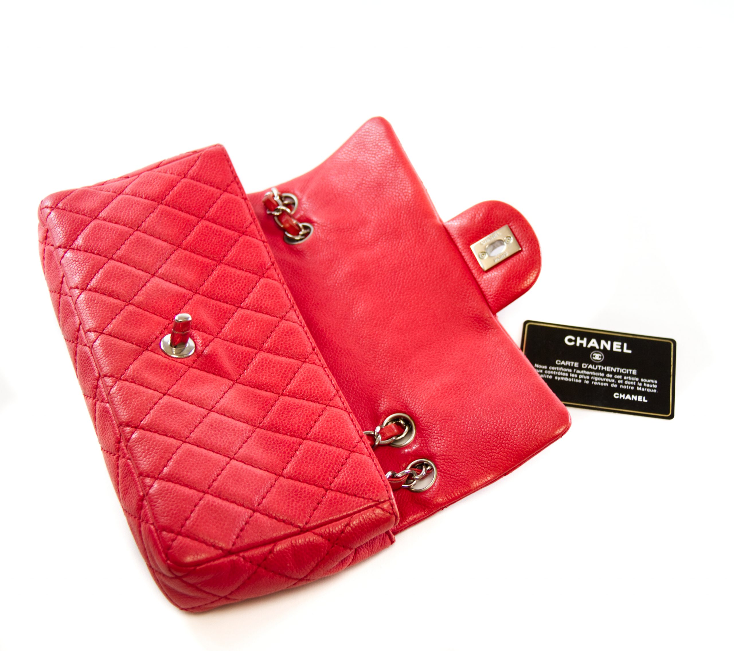 CHANEL Damen Flap Bag aus Leder in Rosa / Pink