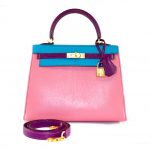 Hermes Kelly 25 Sellier Bag HSS Blue Paon / Black Chevre Mysore