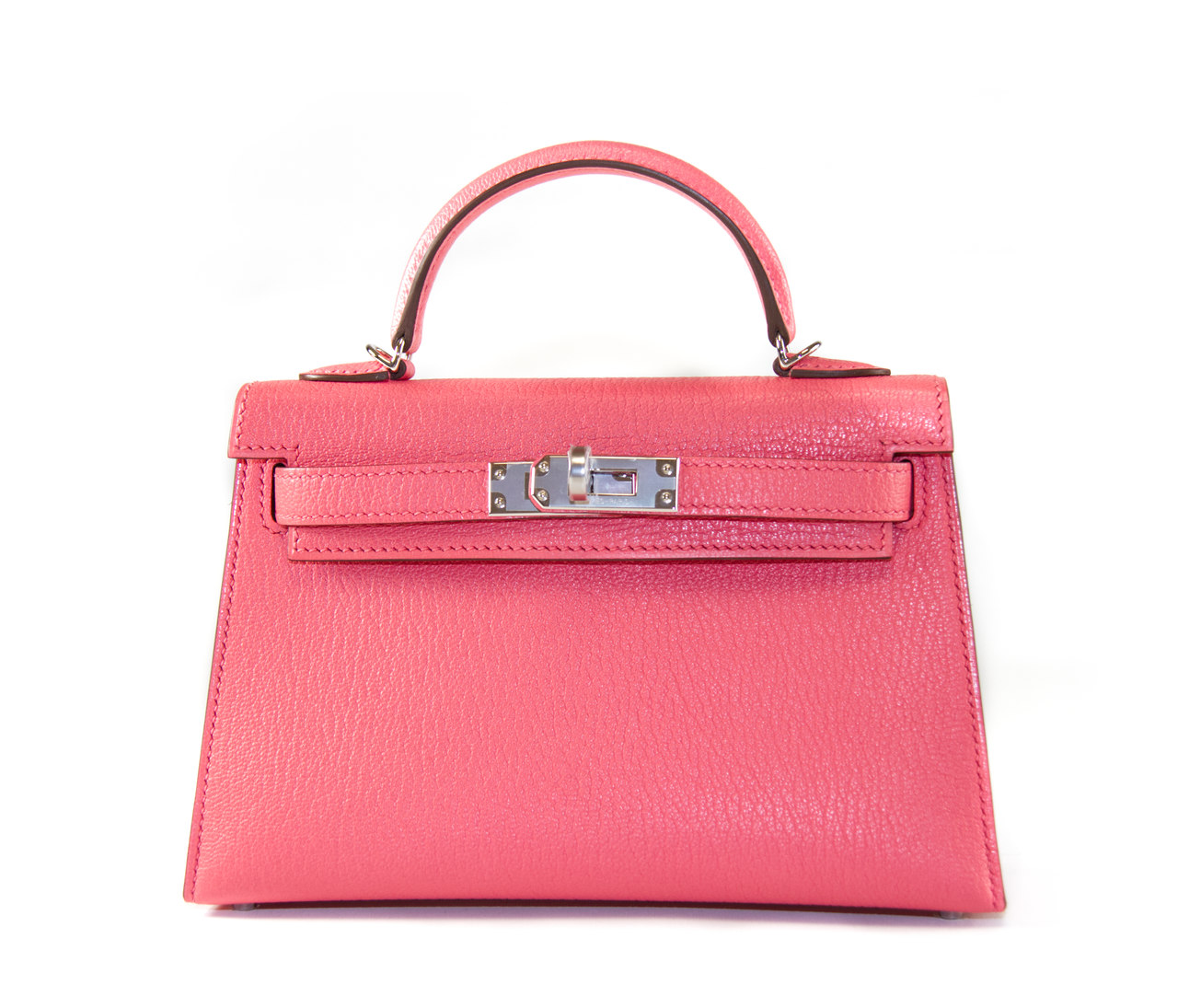 Hermes PHW Constance Mini Shoulder Bag Veau Epsom Rose Jaipur T5