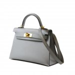 Hermes Kelly Mini II Sellier Handmade Bag In Bleu Glacier Ostrich Leather  MR1098bW68