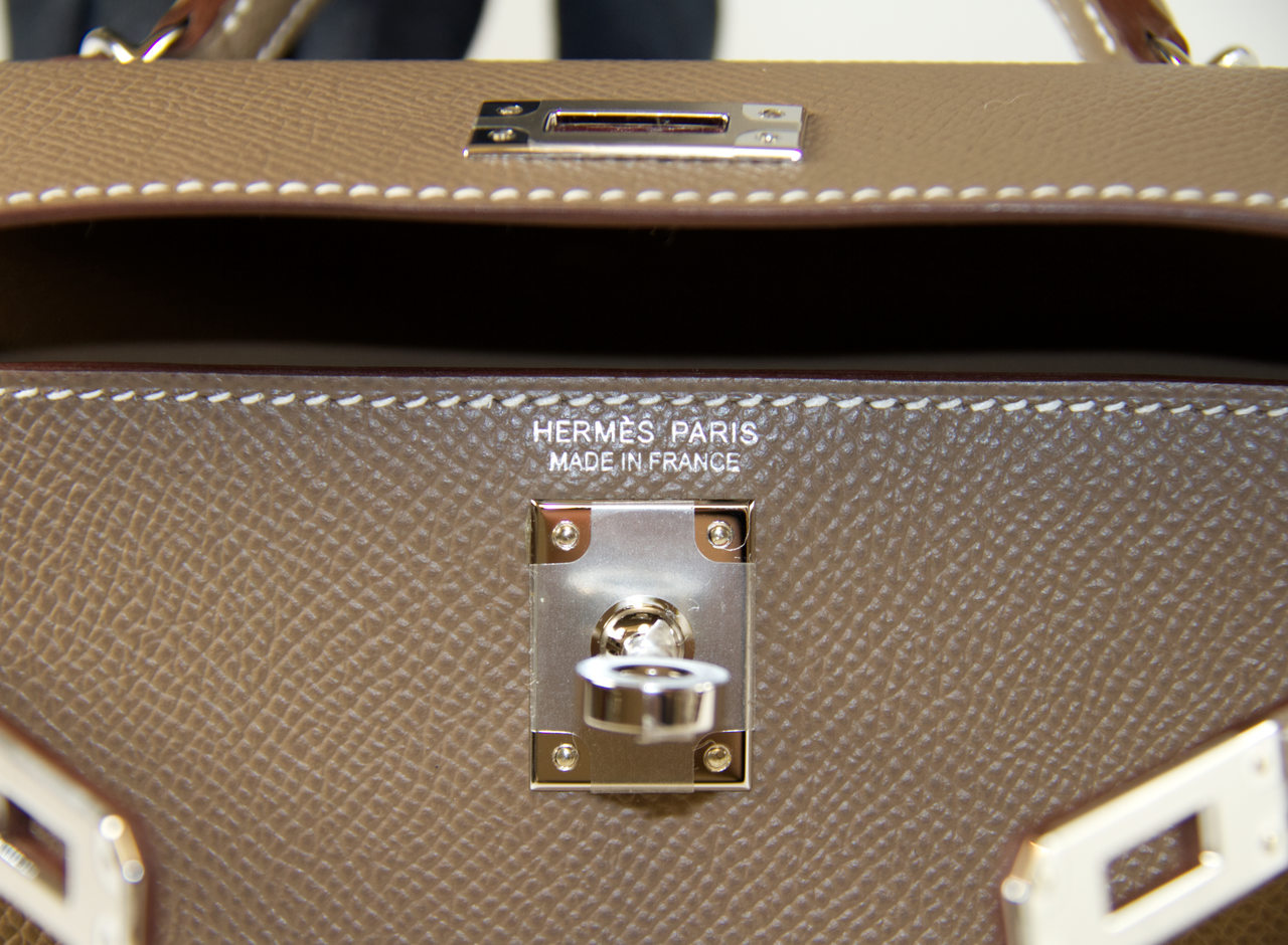 Hermes Chai 0M Epsom Mini Kelly II 20 cm Bag Pochette Clutch