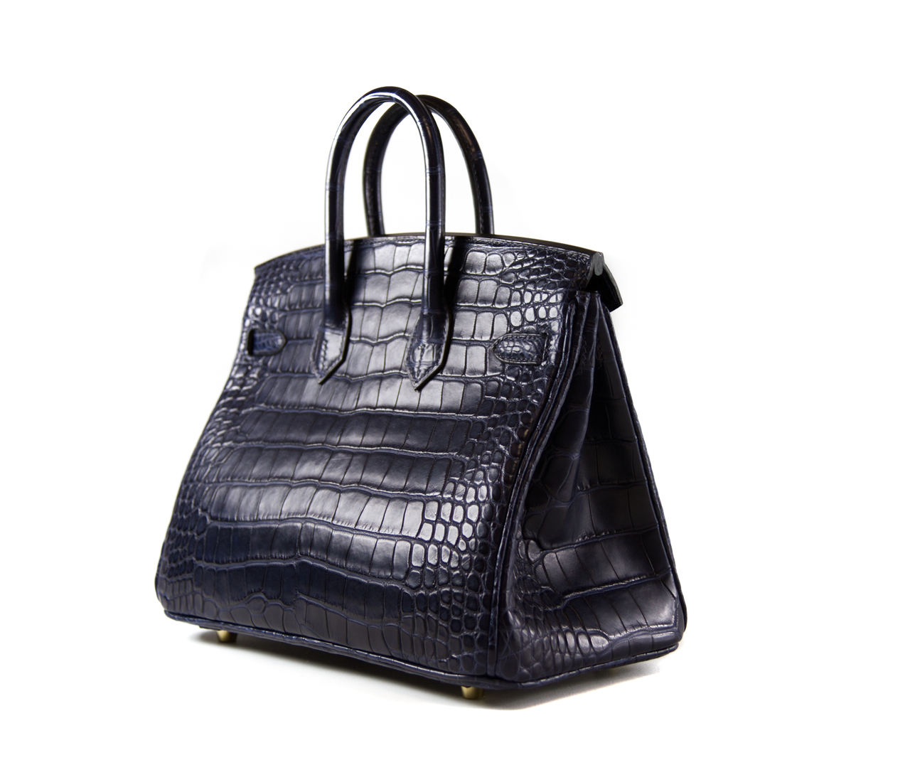 Hermes Birkin 25 Sellier Indigo Aizome Porosus Crocodile Bag Limited  Edition