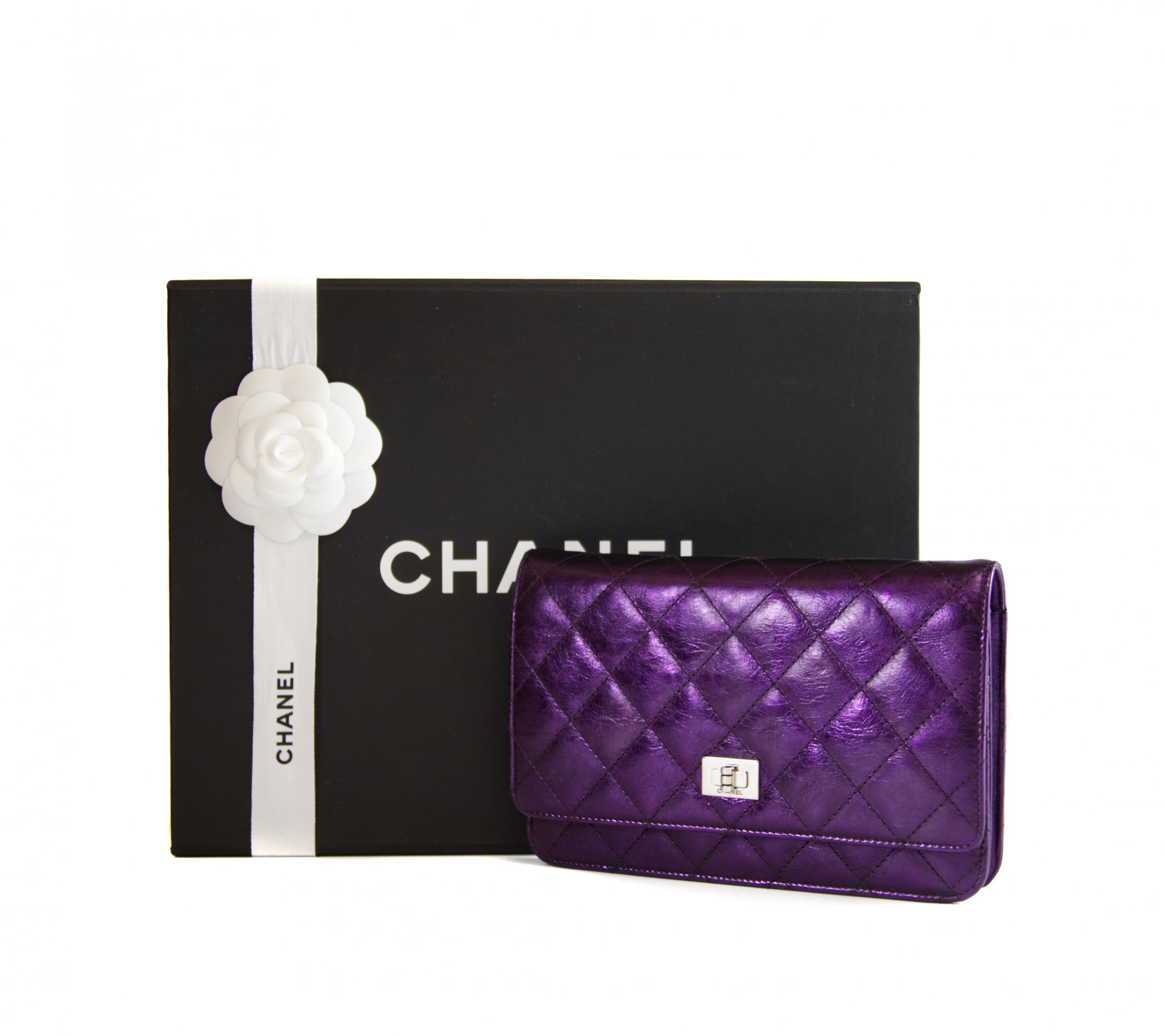 Chanel Purple Reissue 2.55 Wallet-On-Chain - Handbag Spa & Shop