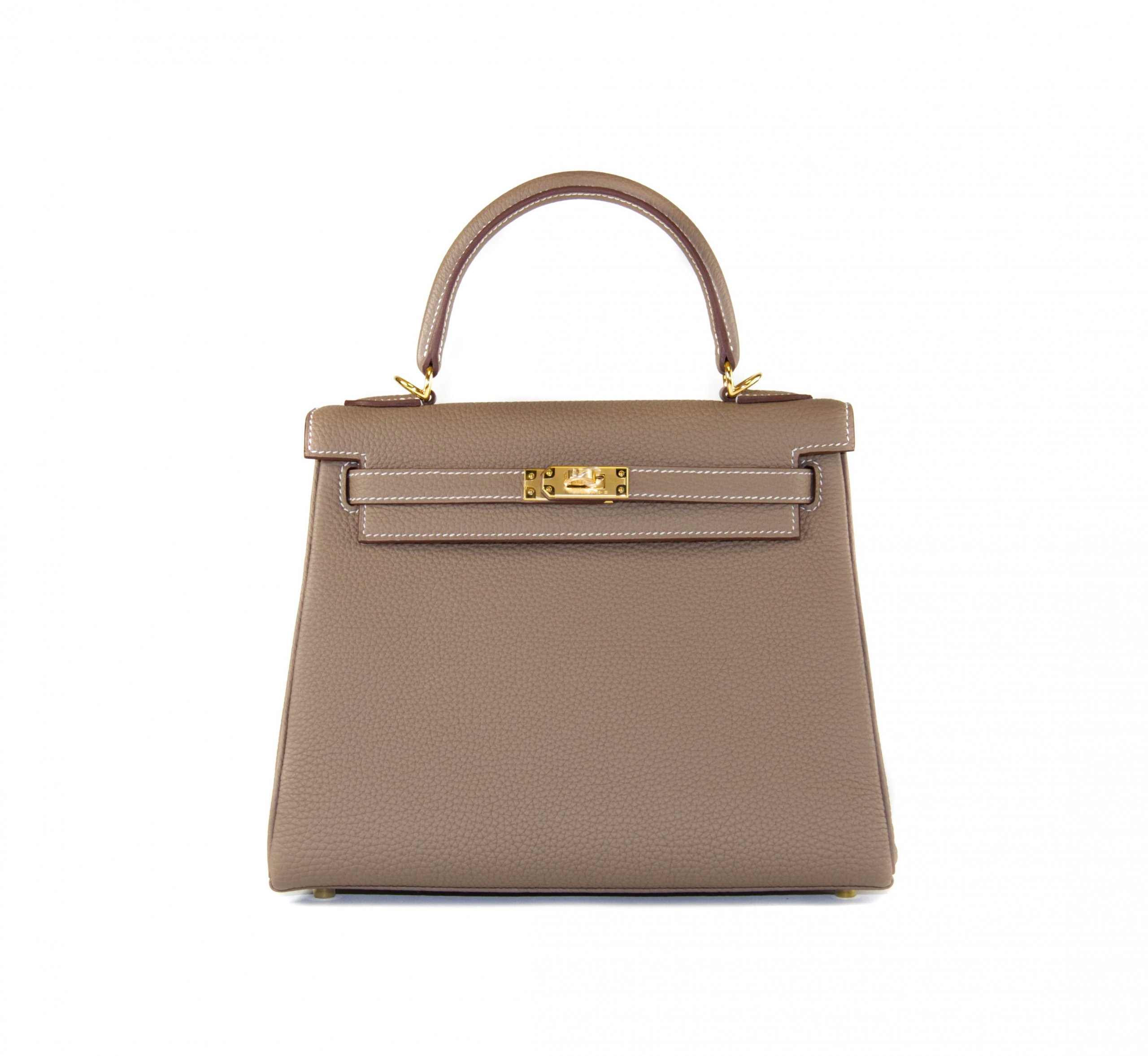 Hermès Kelly 25 Togo Etoupe Gold HW. Price Upon Request - Handbag