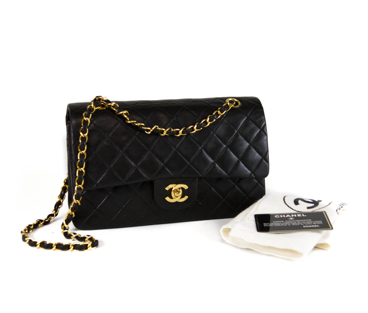 Chanel Medium Classic DF black set