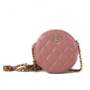 Chanel caviar pink round front