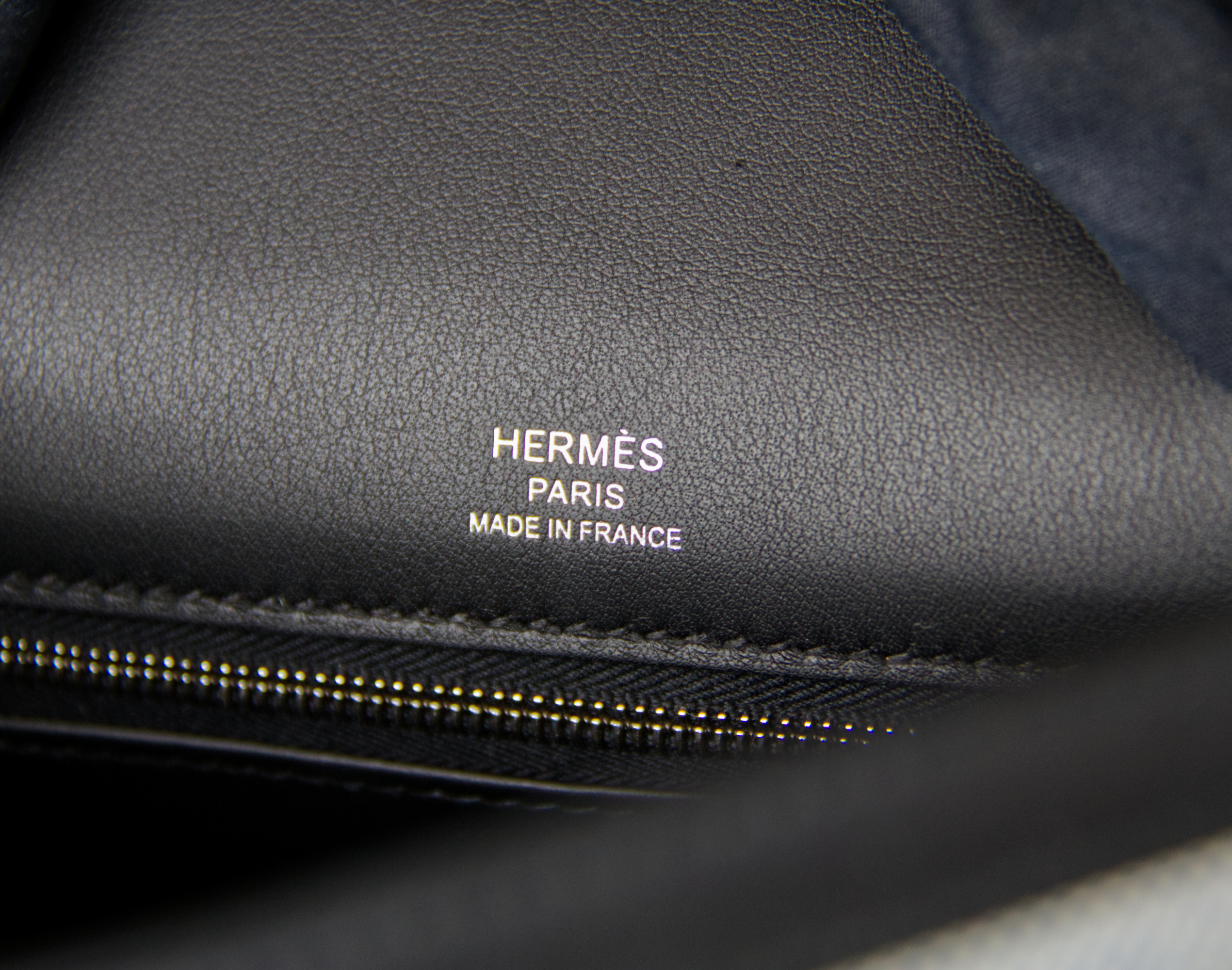 Hermes Kelly 25 Toile H / Swift Noir stamp